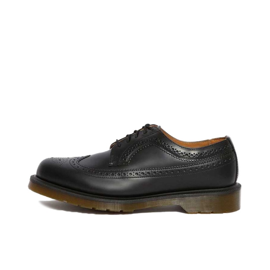 推荐商品：Dr.Martens 3989 舒适耐磨 英伦休闲 疯马皮 时尚复古 圆头 平底 黄车线 雕花 皮鞋 纯黑色