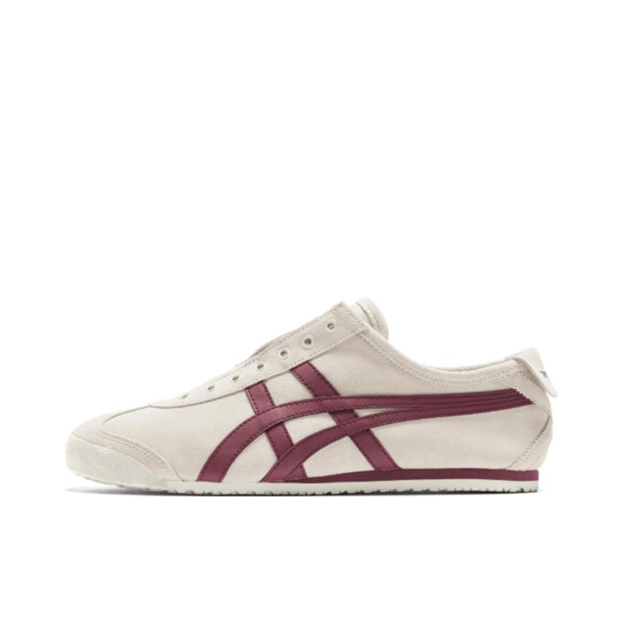 推荐商品：Onitsuka Tiger/鬼塚虎 Mexico 66 Slip-on 懒人鞋 德训鞋 运动休闲鞋 复古轻便透气一脚蹬舒适百搭 白色/红色/米白