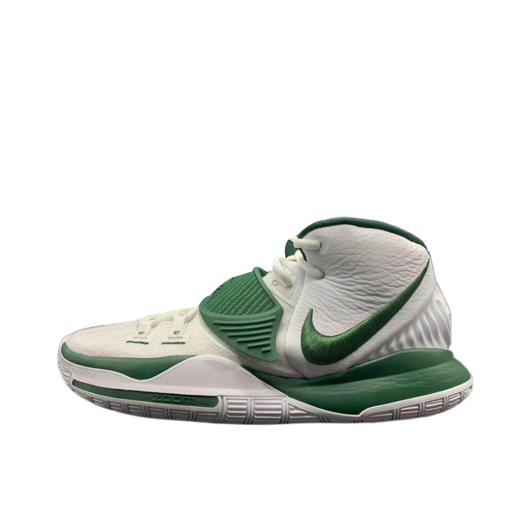 推荐商品：Nike Kyrie 6 欧文6 前掌Zoom 防滑耐磨 缓震抓地 圆头 实战训练 织物 合成革 支撑 篮球鞋 TB/白色/绿色