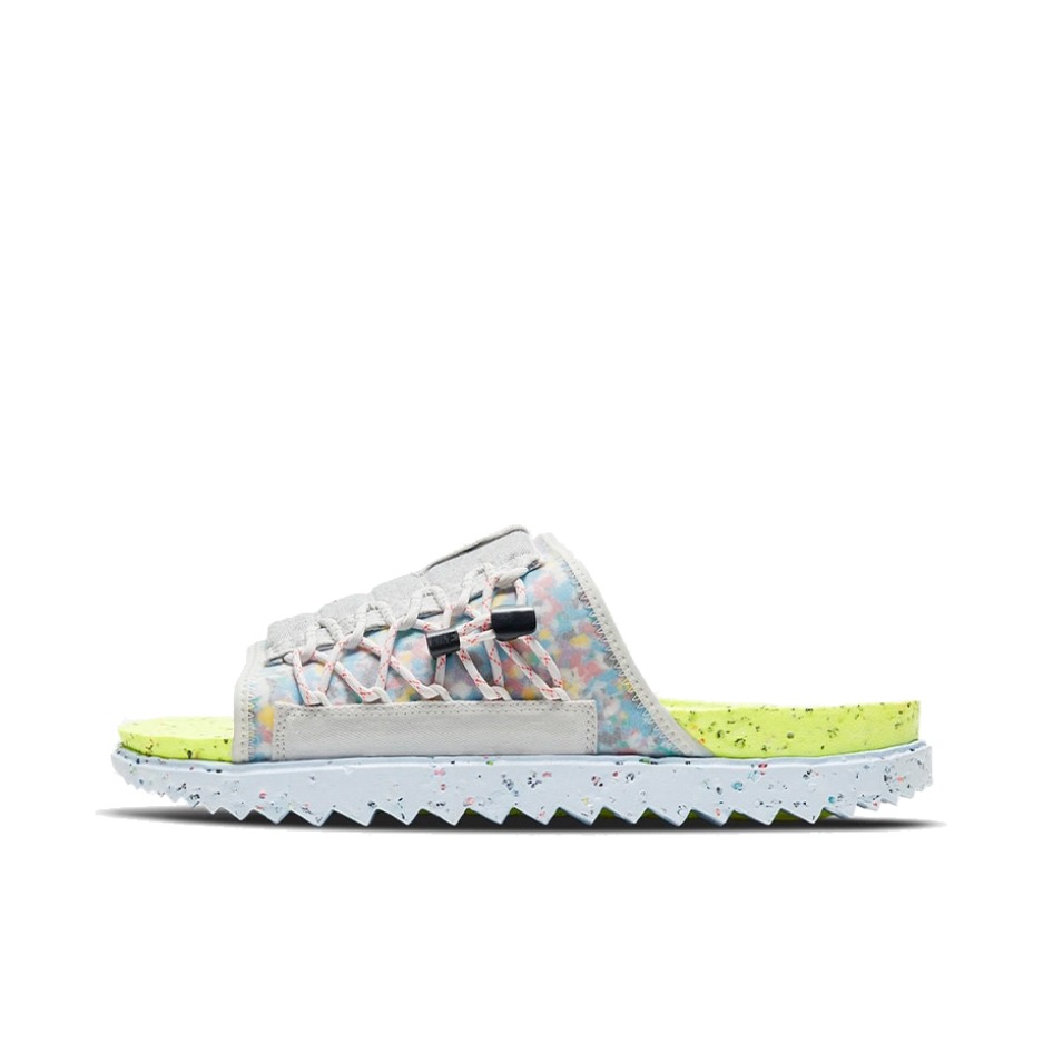 推荐商品：Nike Asuna Slide 一字 休闲运动 简约 防臭防磨 橡胶底 拖鞋 浅银灰/荧光黄/黑色