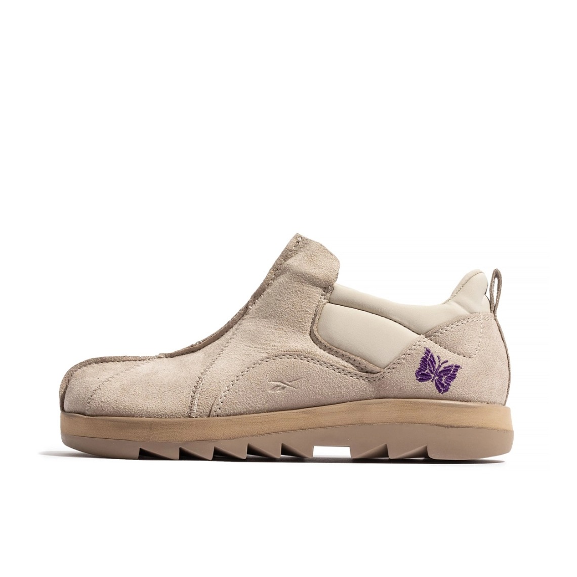 推荐商品：Reebok/锐步 Beatnik Moc Beige 运动休闲鞋 减震防滑耐磨一脚蹬复古 Needles联名/米色