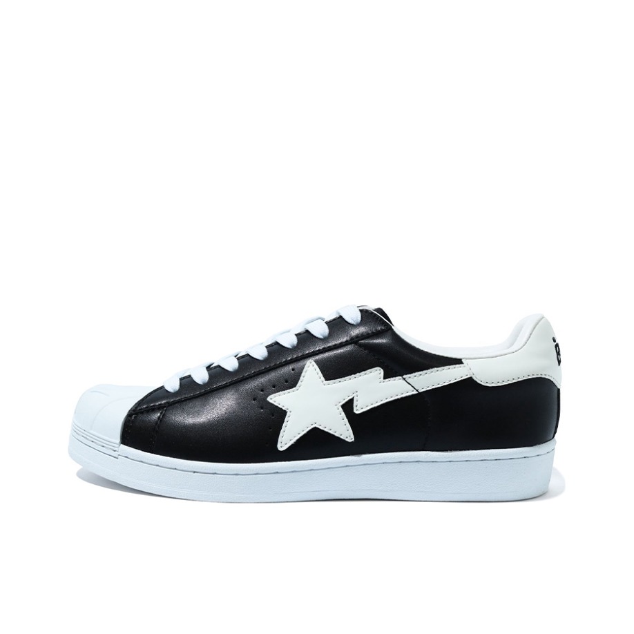 推荐商品：Bape Skull Sta 板鞋 圆头系带时尚简约复古休闲防滑耐磨低帮 黑色