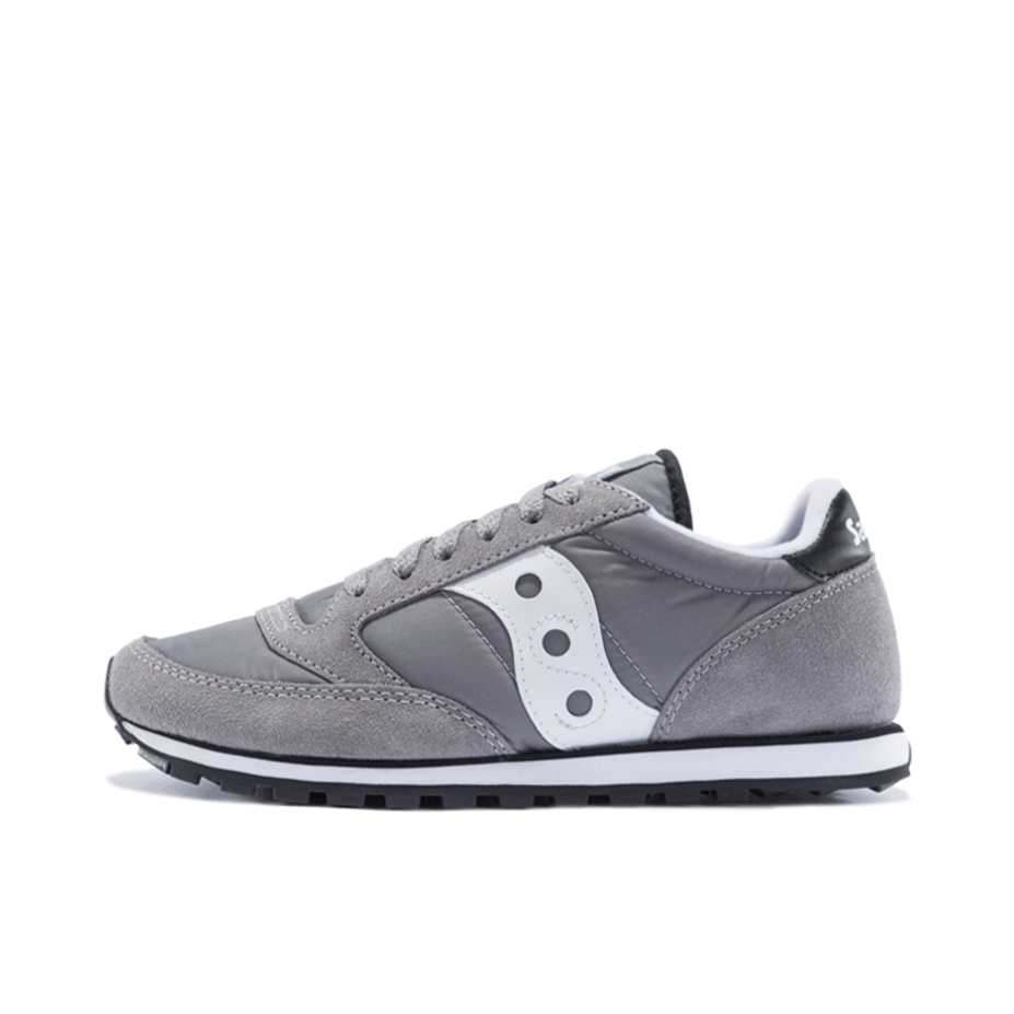 推荐商品：Saucony/索康尼 Jazz Original 爵士 减震回弹 舒适透气 防滑耐磨 合成革 支撑 复古简约 织物 低帮 跑鞋 灰白色