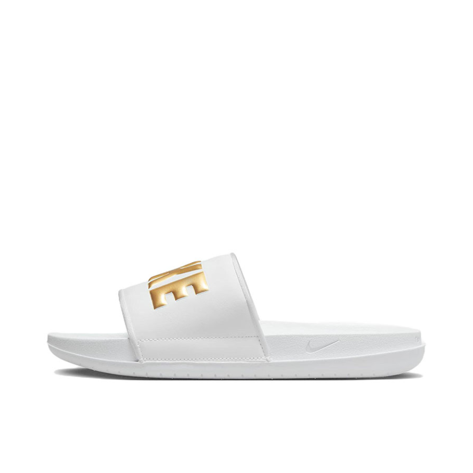 推荐商品：Nike Offcourt Slide 运动 防滑耐磨 透气 外穿 一字 橡胶底 拖鞋 白色/金色