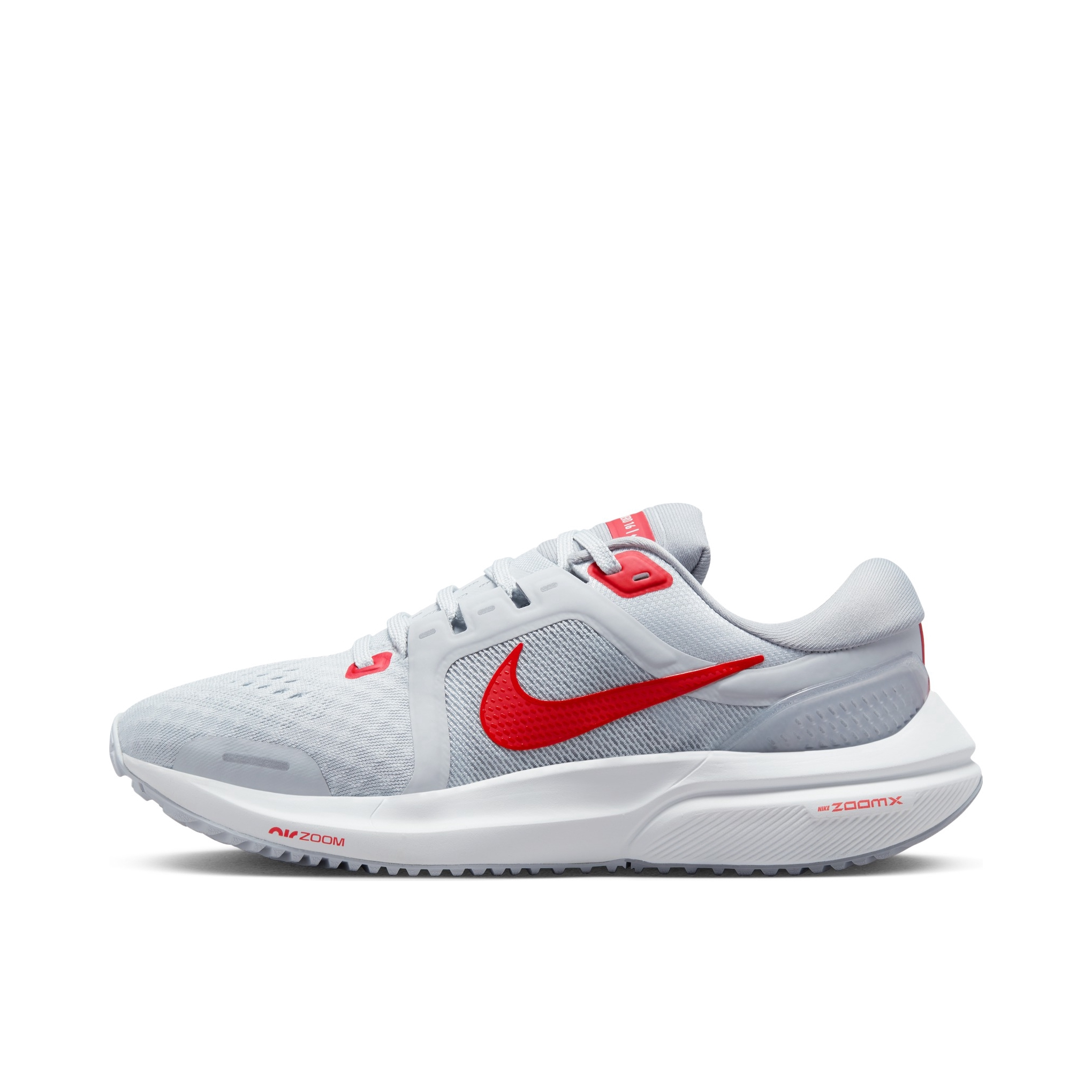 推荐商品：Nike Air Zoom Vomero 16 premium 跑鞋 碳板泡绵减震耐磨轻便透气舒适气垫回弹圆头 女款/青灰/红色