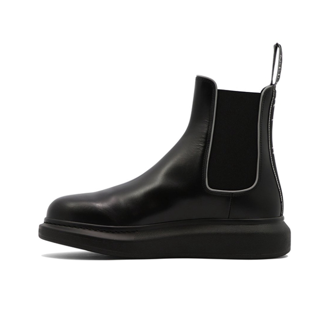 Alexander McQueen/亚历山大麦昆 徽标皮革切尔西靴 682486WIB511081