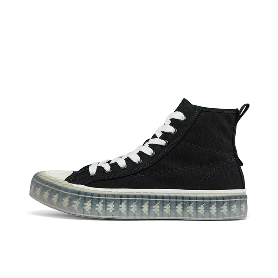 推荐商品：Kappa 串标情侣 防滑耐磨 时尚潮流 简约百搭 休闲运动软底 织物 帆布鞋 K09Y5VS12 黑色/浅绿色底