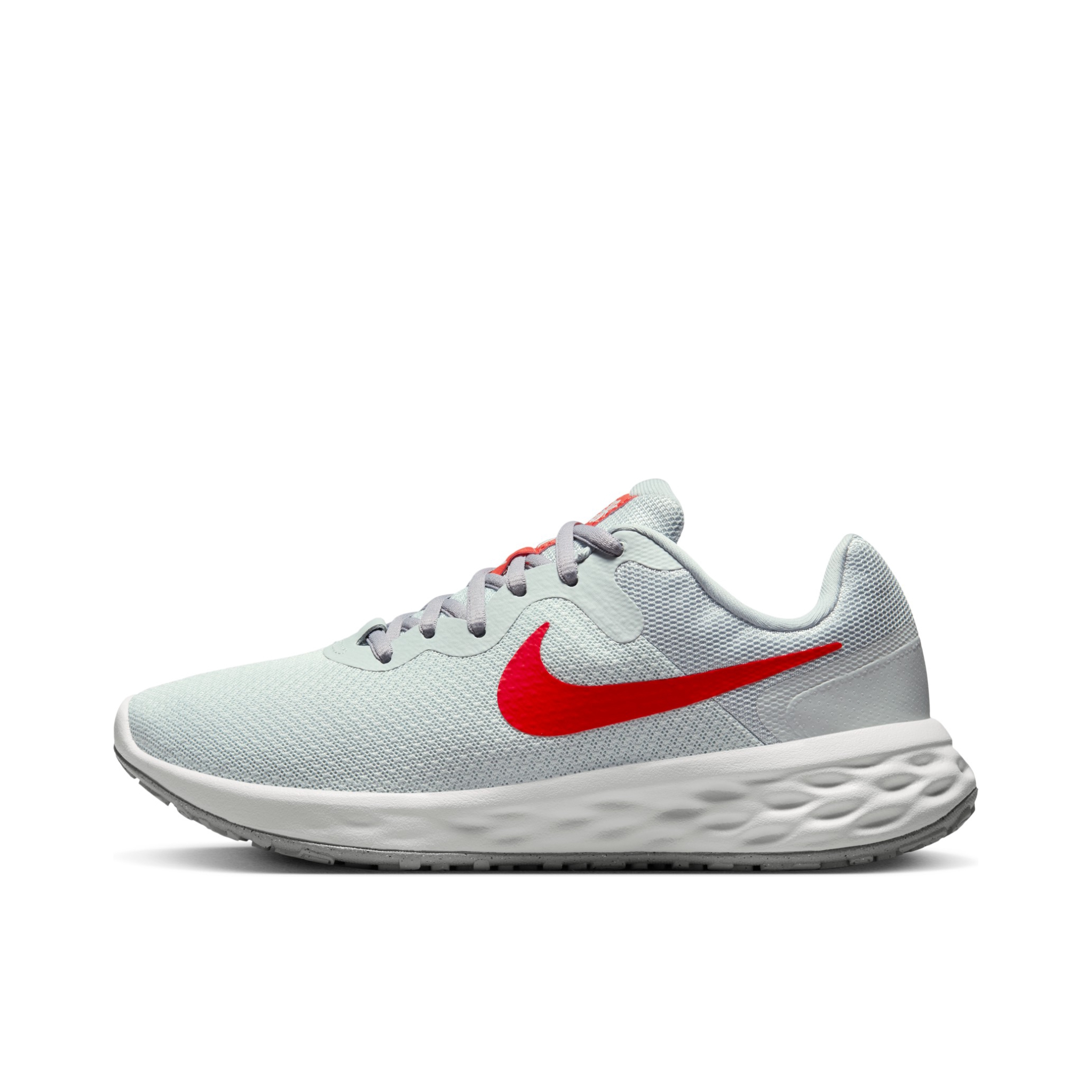 推荐商品：Nike Revolution 6 跑鞋 减震网面透气回弹圆头 女款/灰色/红色