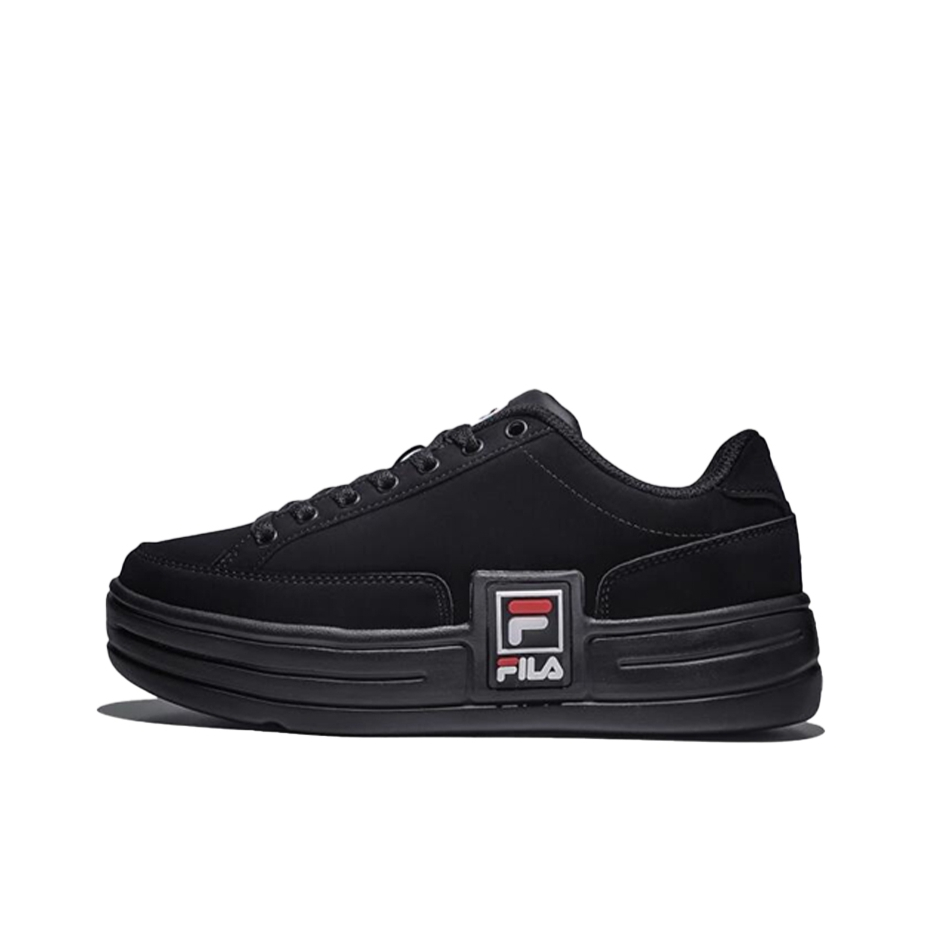 推荐商品：FILA/斐乐 Funky Tennis 板鞋 合成革织物厚底轻便透气防滑耐磨支撑 黑色