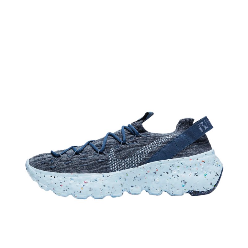 推荐商品：Nike Space Hippie 04 跑鞋 织物防滑耐磨减震回弹舒适运动轻便透气编织合成革圆头 女款/海军蓝