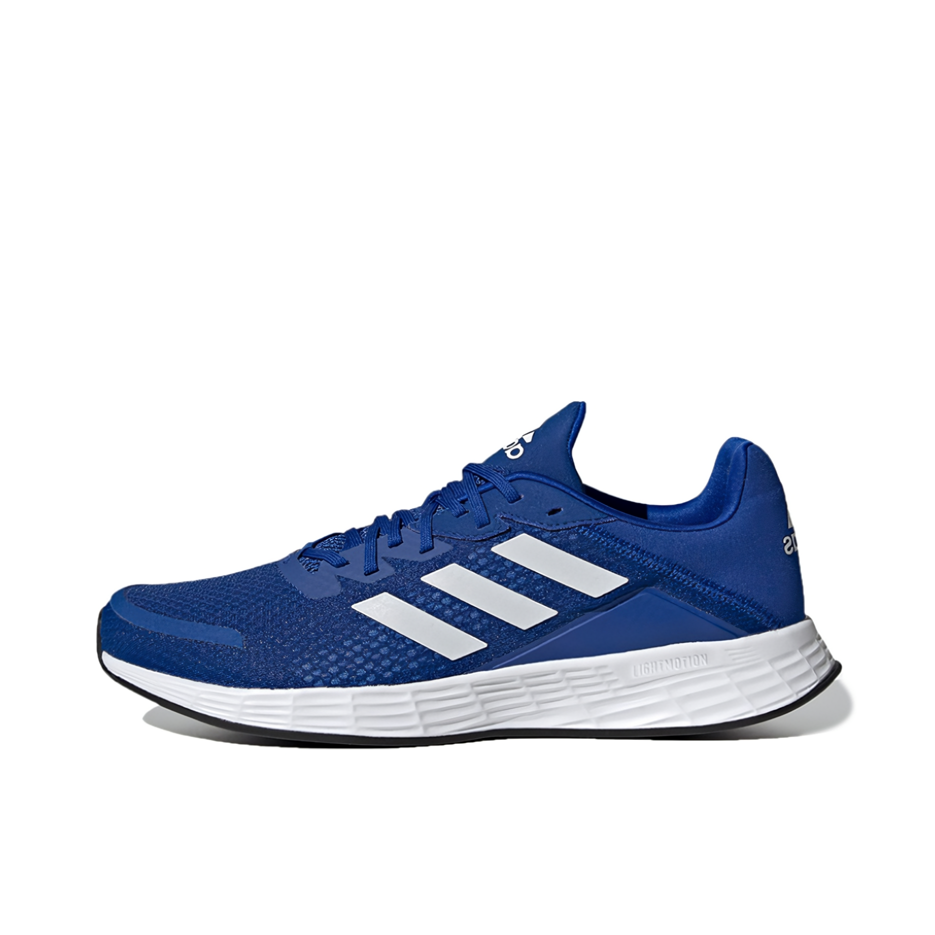 推荐商品：adidas Duramo SL 跑鞋 缓震网面透气训练织物轻运动轻盈回弹 蓝色/白色