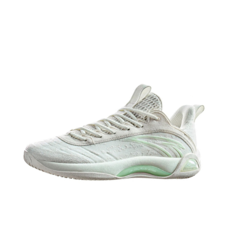 推荐商品：安踏 水泥泡泡2.0 减震透气 防滑耐磨 运动 外场实战 篮球鞋 白色/绿色