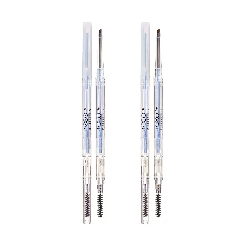 FLORTTE/花洛莉亚 花花砍刀眉笔套装 精细耐水自然立体超细 M4 茶灰色 50mg*2支