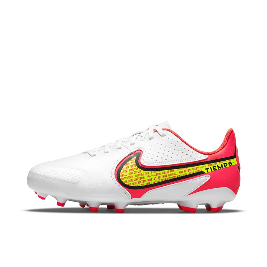 推荐商品：Nike Tiempo Legend 9 Academy FG/MG 中端 混钉 天然草地 圆头 训练 足球鞋 大童/白色/红色