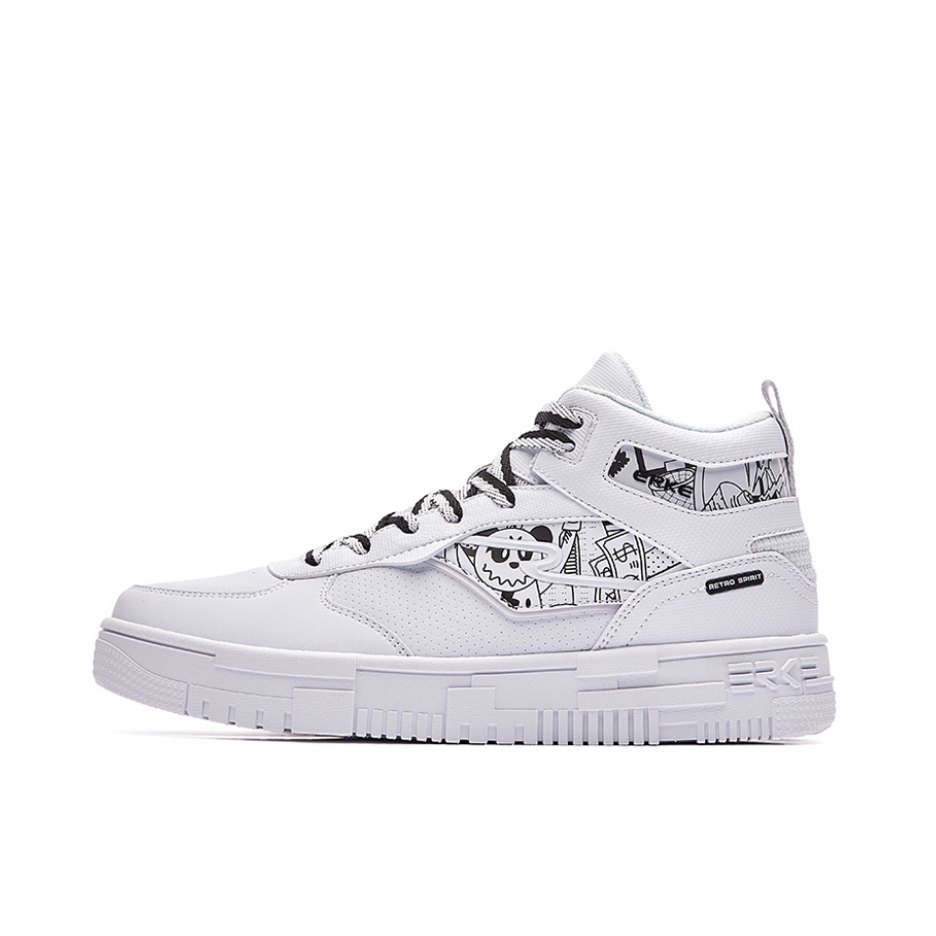 推荐商品：鸿星尔克 电池熊猫 潮流休闲 防滑缓震 耐磨 厚底 板鞋 正白/正黑