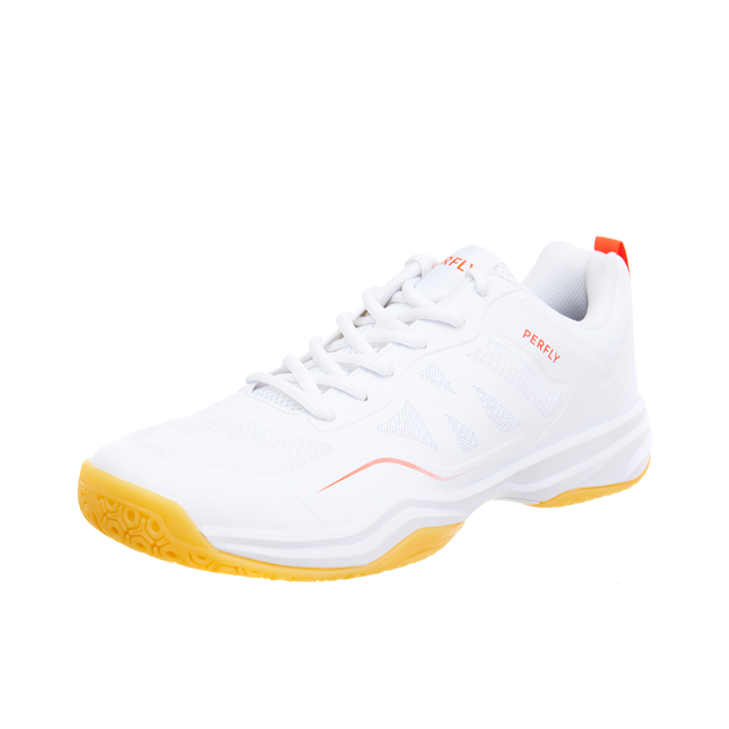 推荐商品：Decathlon/迪卡侬 BS530 防滑耐磨 减震透气 羽毛球鞋 白色/橙色