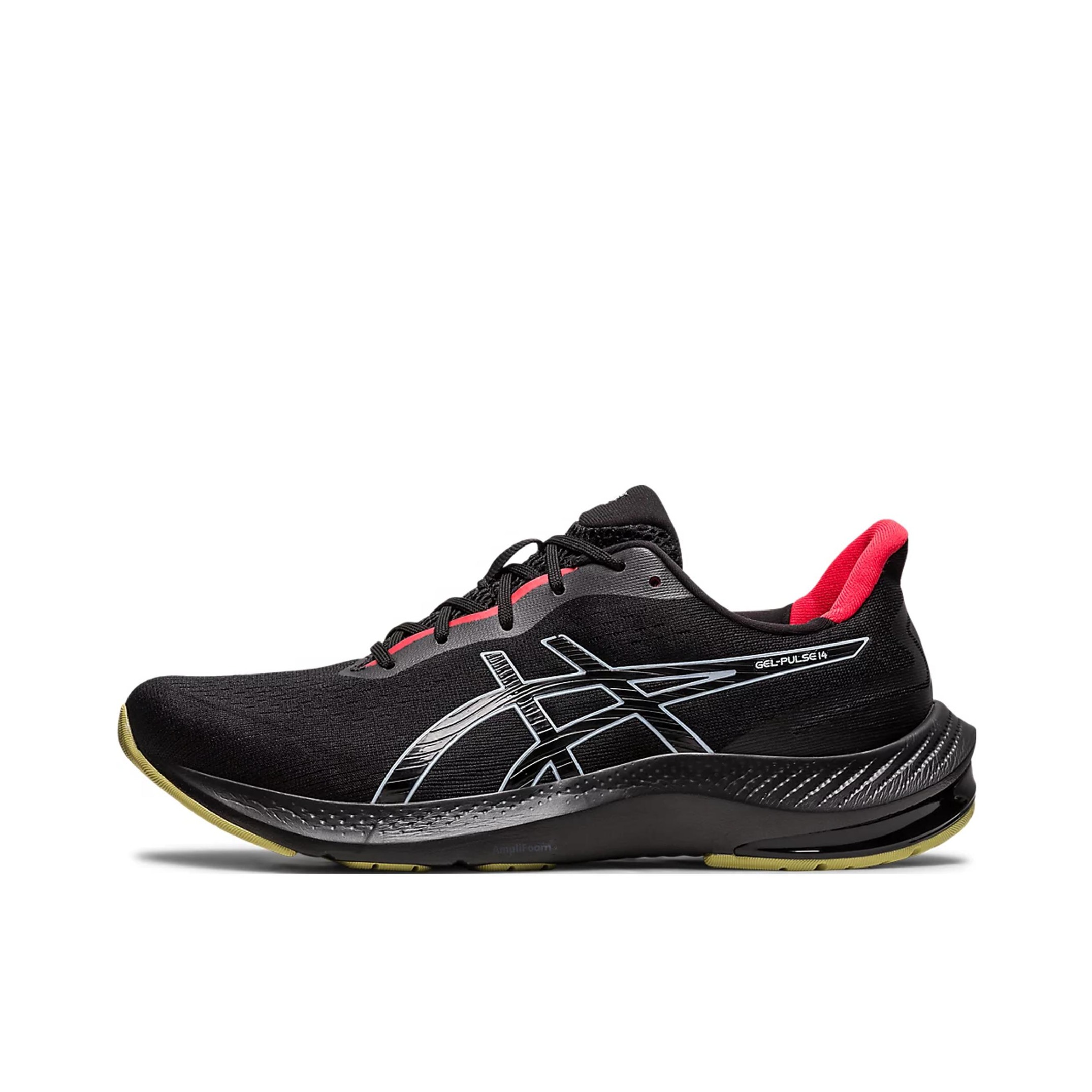 推荐商品：Asics/亚瑟士 Gel-Pulse 14 跑鞋 网面透气缓震回弹防滑耐磨稳定支撑舒适百搭合成革织物圆头 黑色/红色