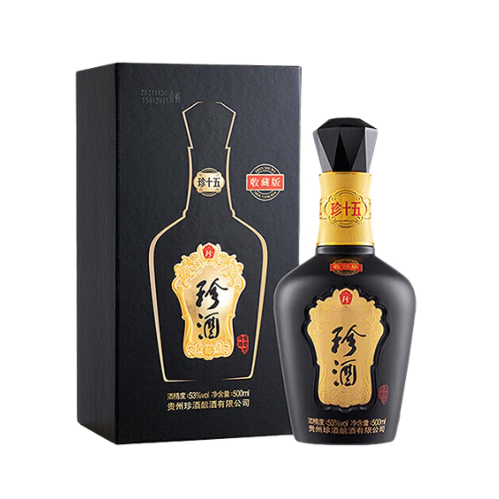 推荐商品：珍酒 珍十五 2022年 收藏版 500ml 53度 白酒 盒装 宴请纯粮珍五珍