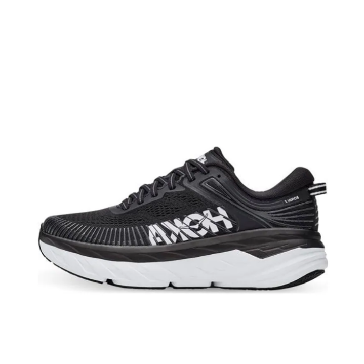 推荐商品：HOKA ONE ONE Bondi 邦代 7 轻便透气 减震 织物 运动 跑鞋 宽版/黑色/白色