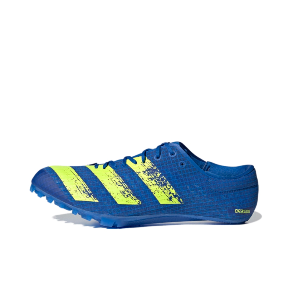 推荐商品：adidas Adizero Finesse 跑鞋 小蝉翼1减震防滑耐磨碳板织物田径短跑 蓝色/荧光黄
