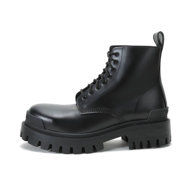 推荐商品：Balenciaga 巴黎世家 Strike 防滑耐磨 二层牛皮 圆头 潮流百搭 时装靴 纯黑