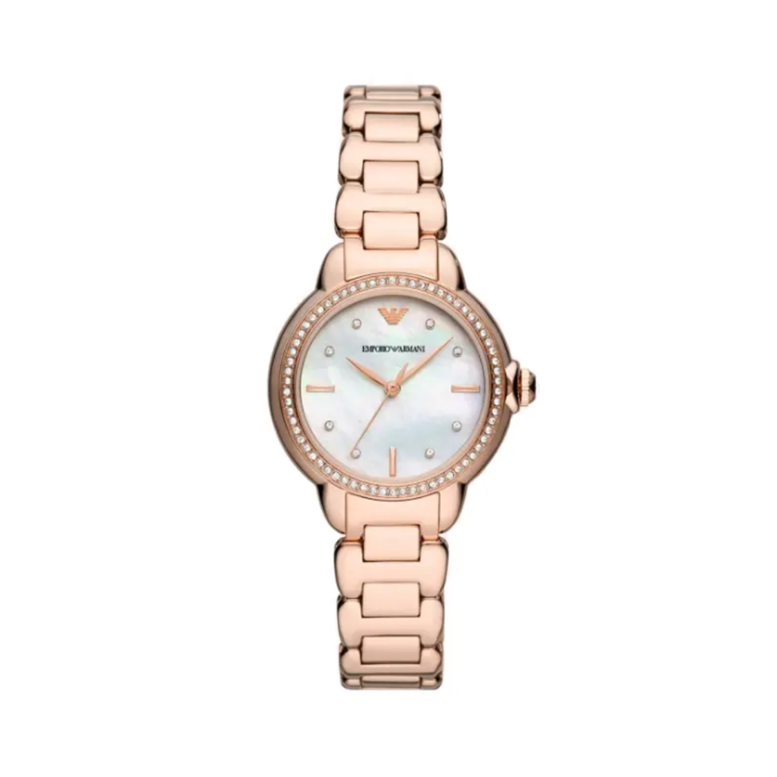 推荐商品：Armani/阿玛尼 白月光系列 新年礼物贝母白月光镶水钻石英女士手表