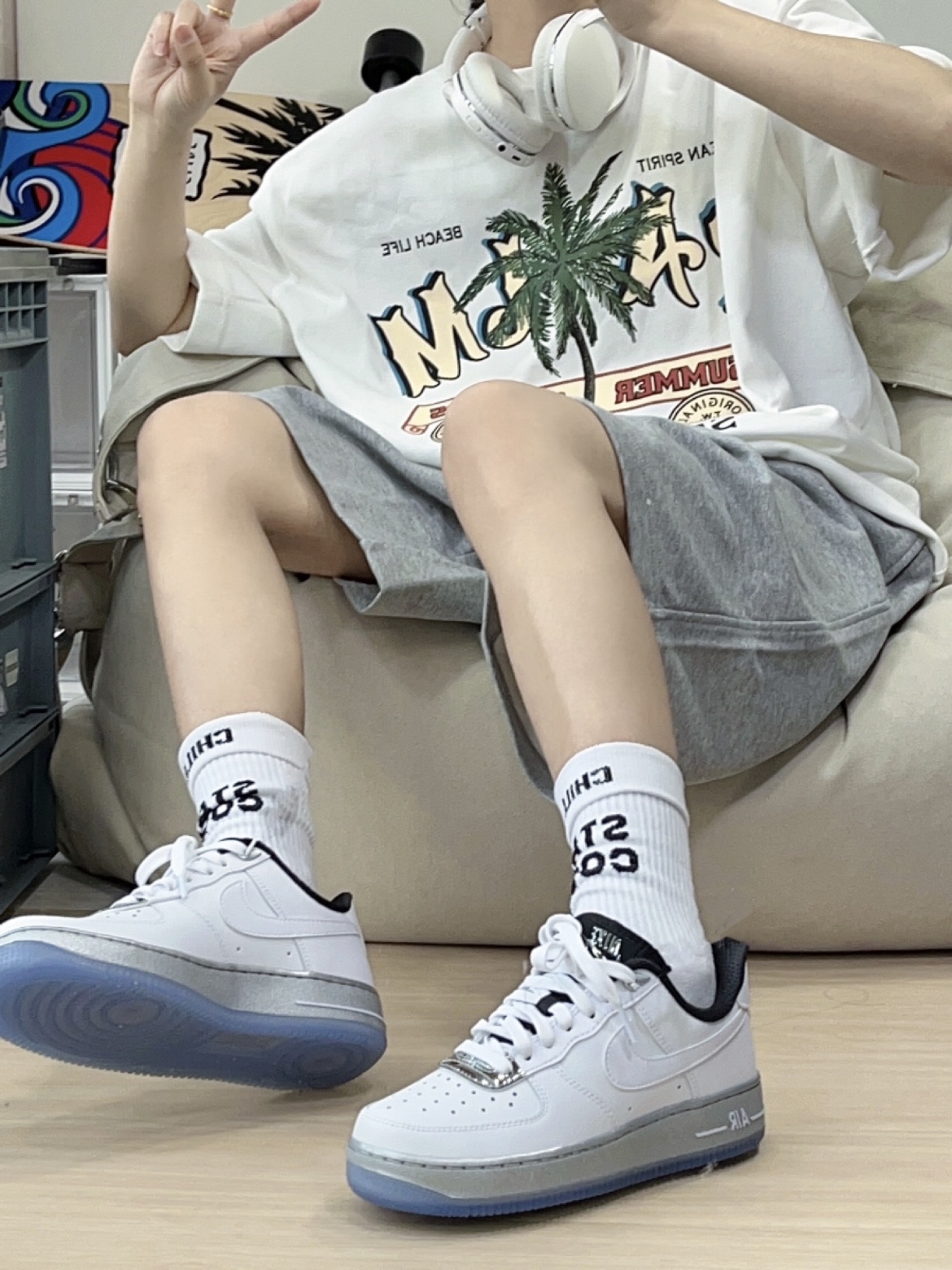 Nike这双白银空军一号也太帅了吧！