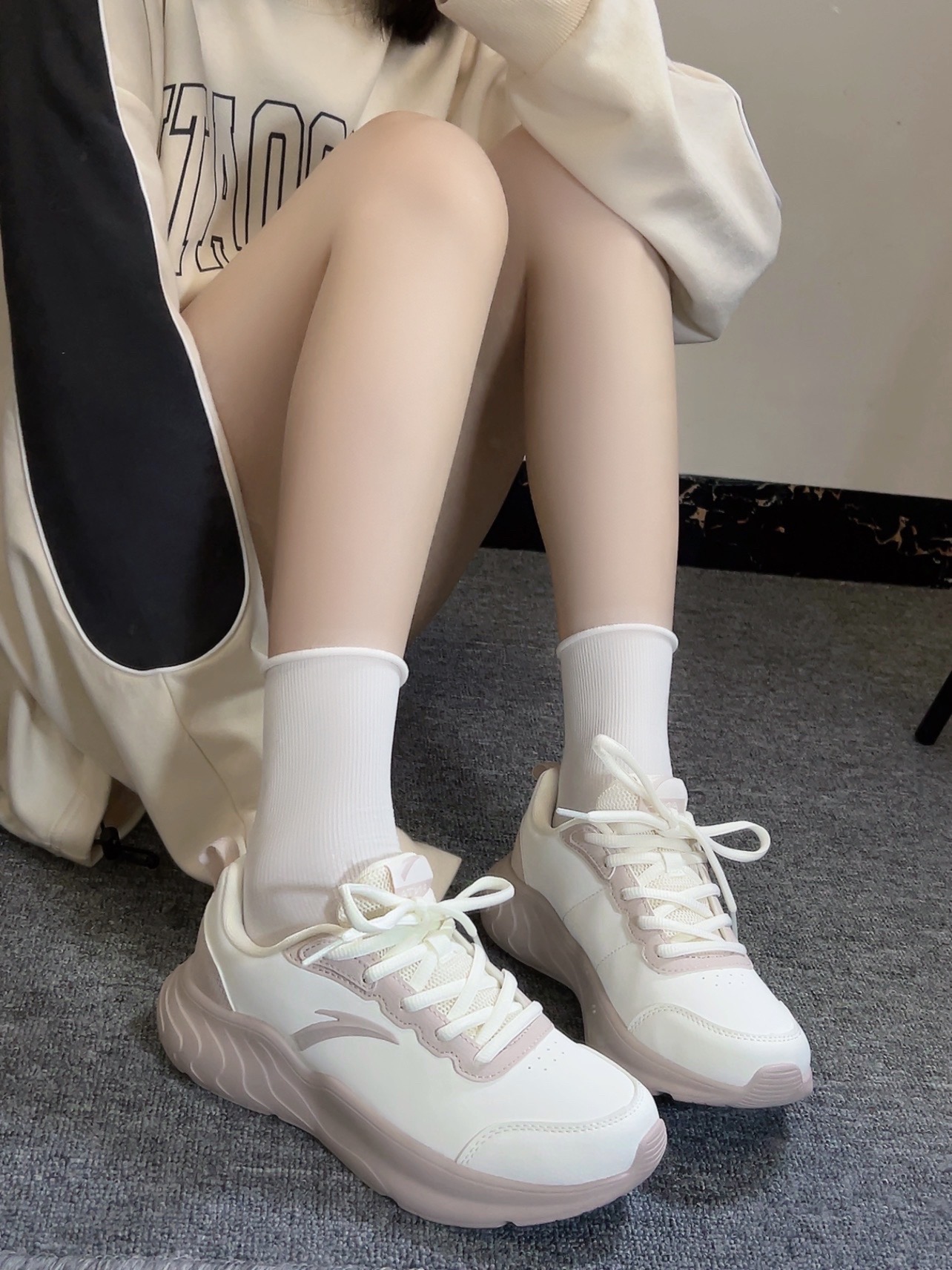 百元美美get防水运动鞋😭少女粉好好看💗 