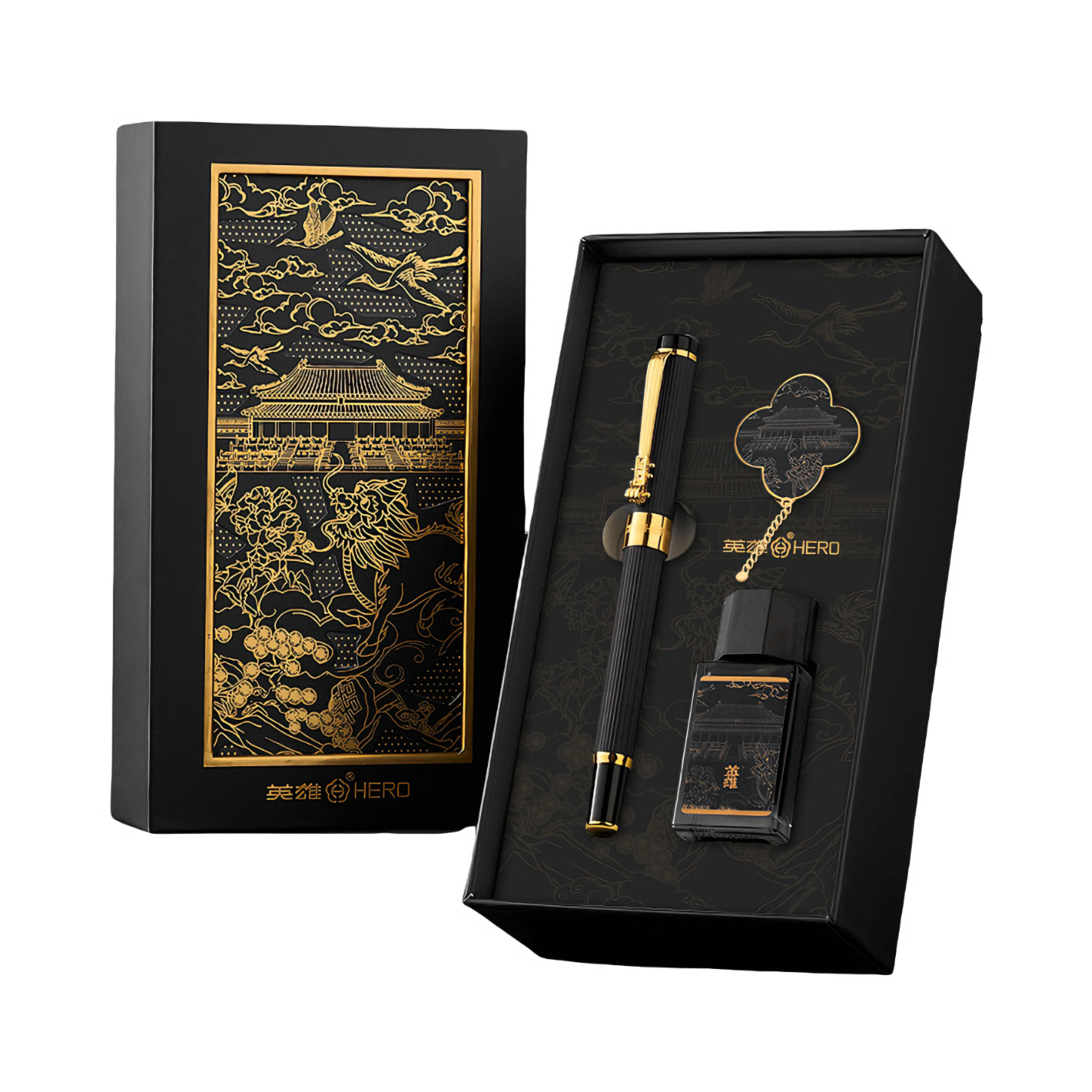 推荐商品：HERO/英雄 英雄宫系列 0.5mm 明尖 钢笔 礼盒装