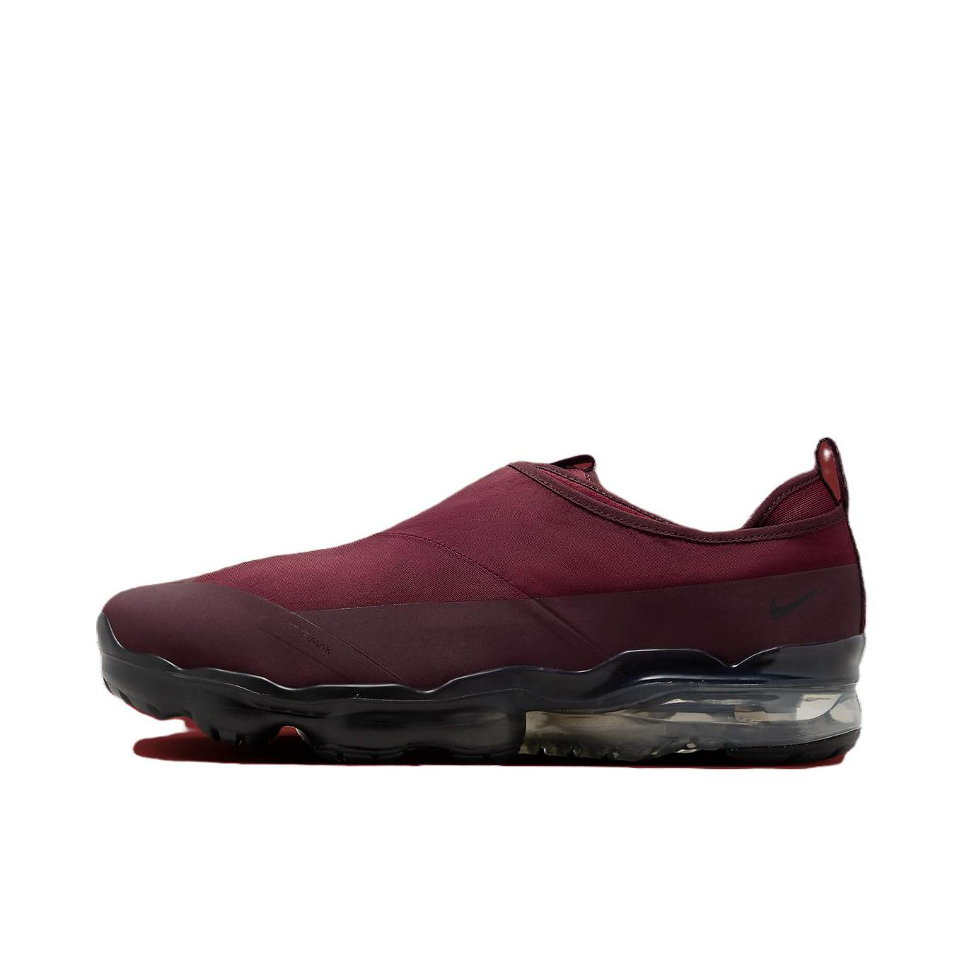 推荐商品：Nike Vapormax Moc Roam 跑鞋 气垫织物防滑耐磨缓震透气耐穿回弹时尚简约运动休闲 深红色