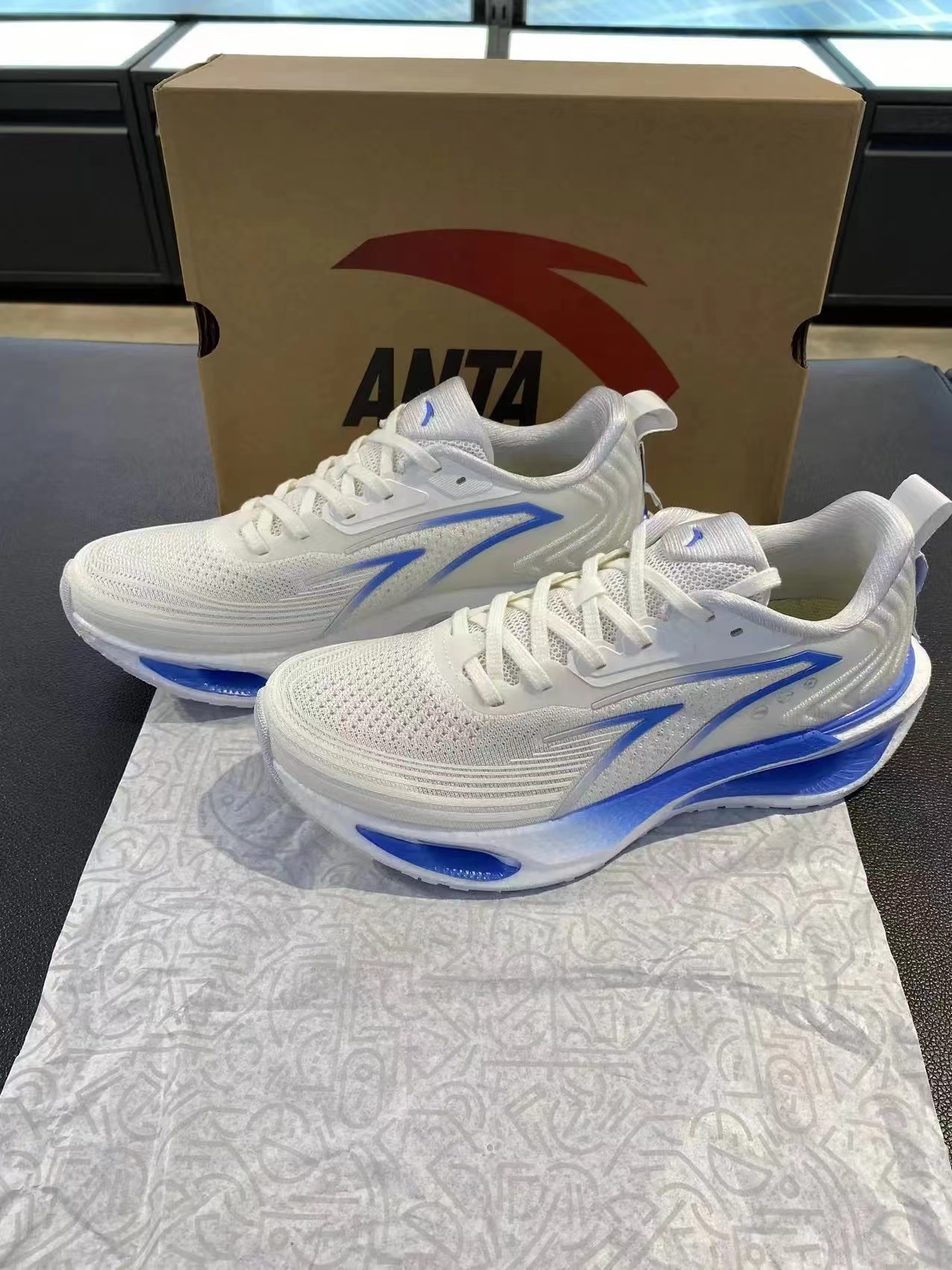 海盐☁蓝白跑鞋透气缓震get干净男大风