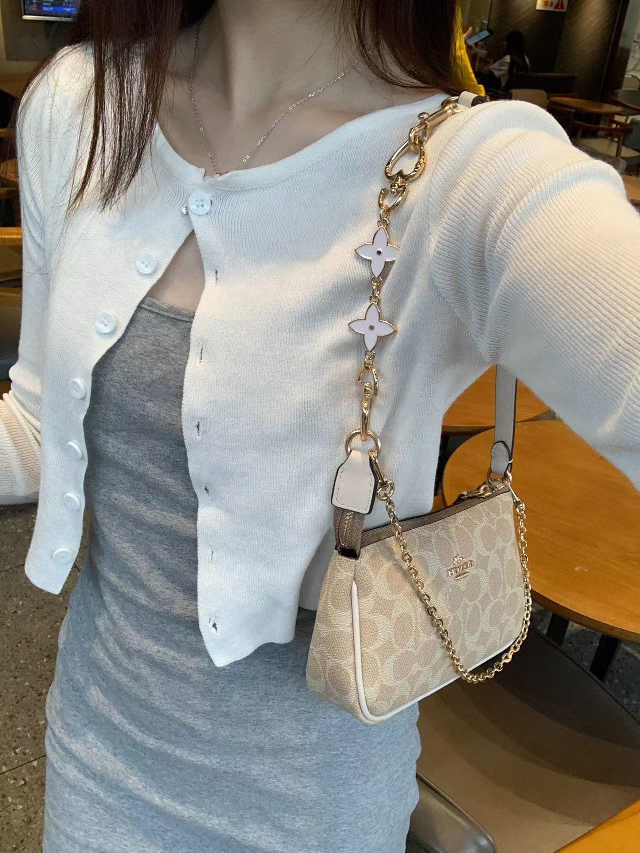💖蔻驰沙色麻将包的肩带妙搭