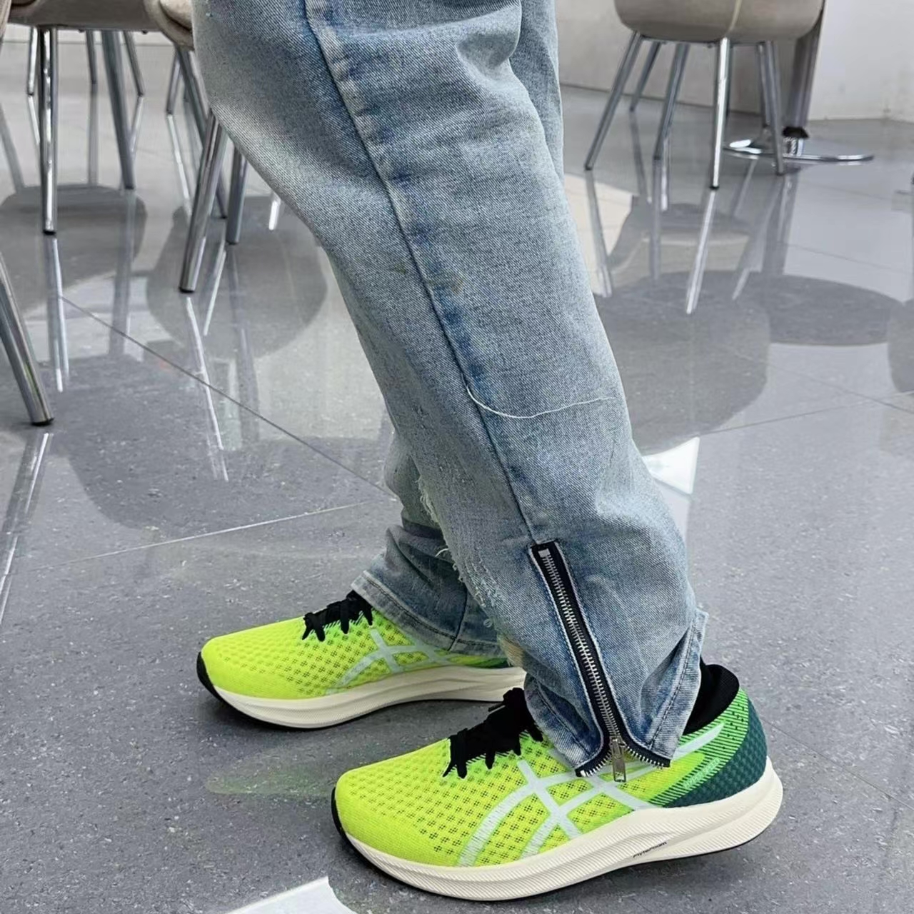 谁能拒绝的一款百搭运动鞋🏃‍♀️高颜值荧绿色跑鞋👟