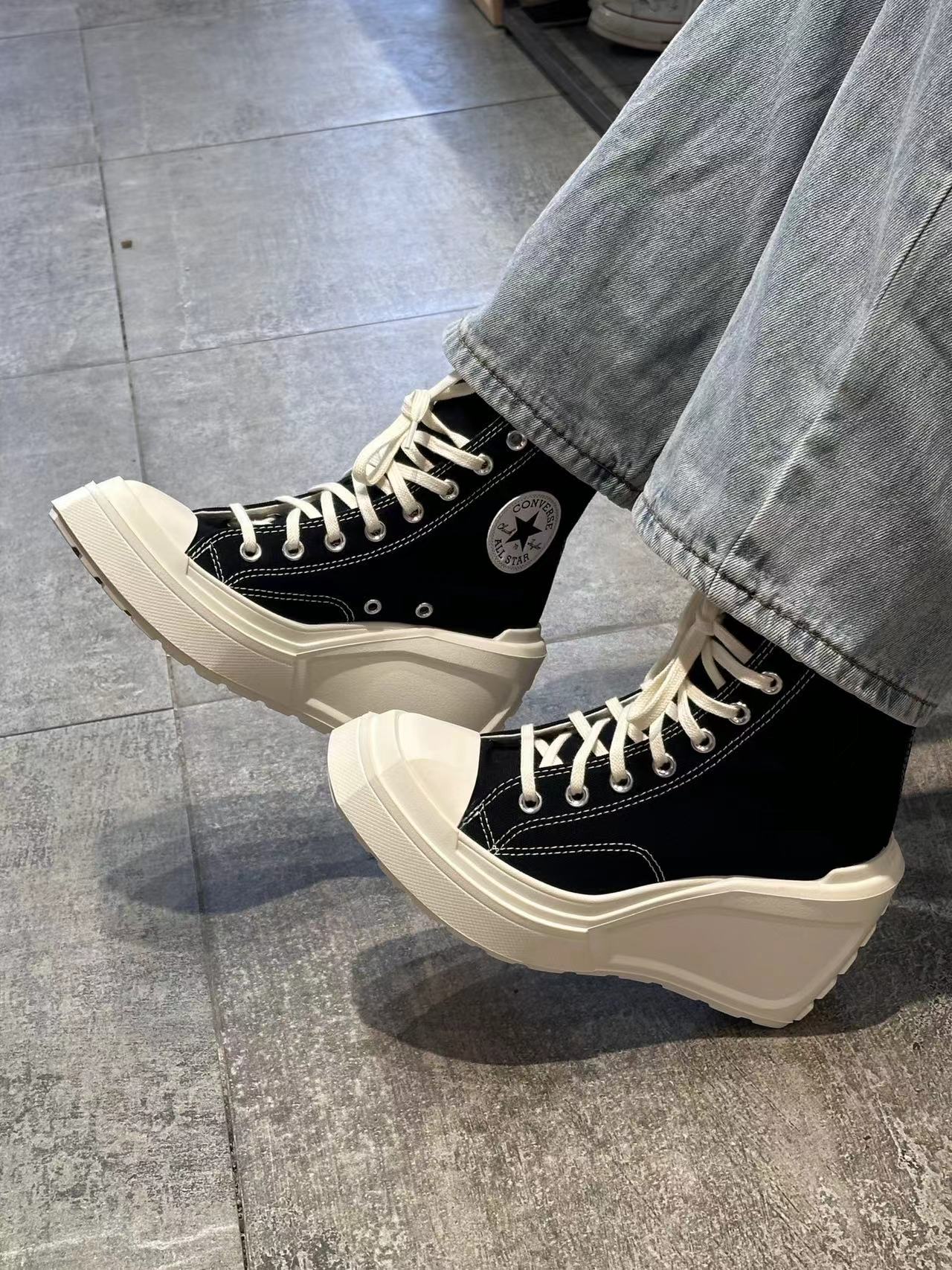 匡威的休闲风格高跟鞋上大分💯简直不要太爱这双鞋👟💗