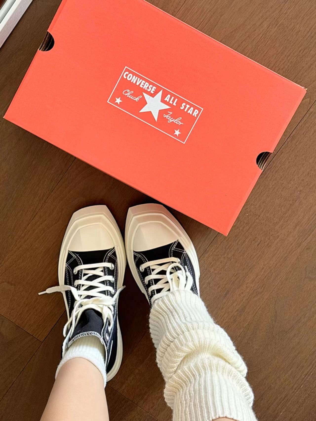 🖤几何鞋头Converse 打破常规高跟鞋又甜又酷！！