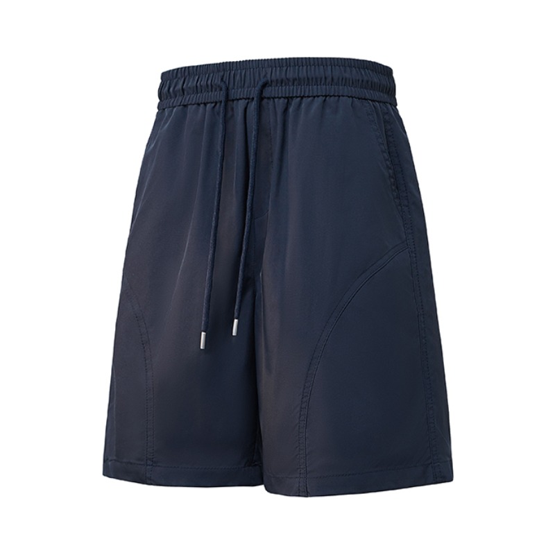 推荐商品：OCW 美式前刺斜切拼接弯刀直筒大码户外速干薄款冰丝凉感抗皱五分休闲短裤 OCW2388DK5855 藏青