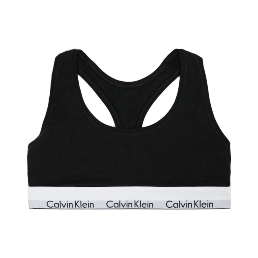 推荐商品：Calvin Klein 摩登引力带工字宽肩带美背棉质无钢圈无胸垫薄垫背心式可外穿健身聚拢运动内衣 女装 F3785 黑/白边