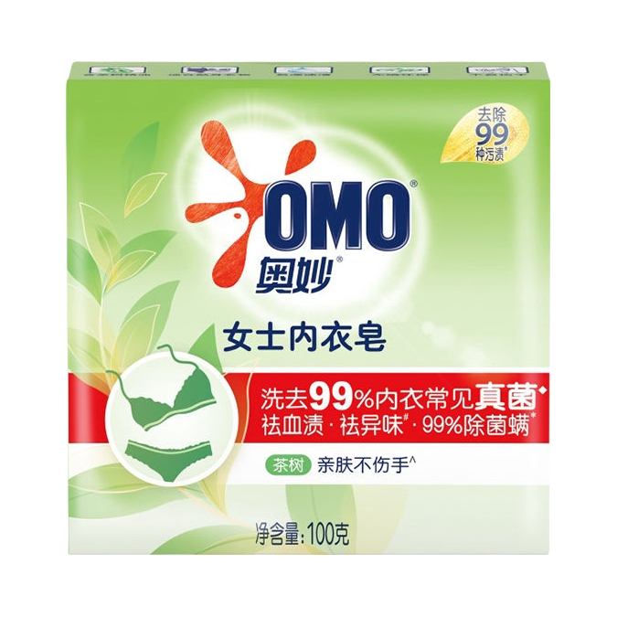 推荐商品：OMO/奥妙 茶树型 除菌除异味 女士内衣皂 盒装