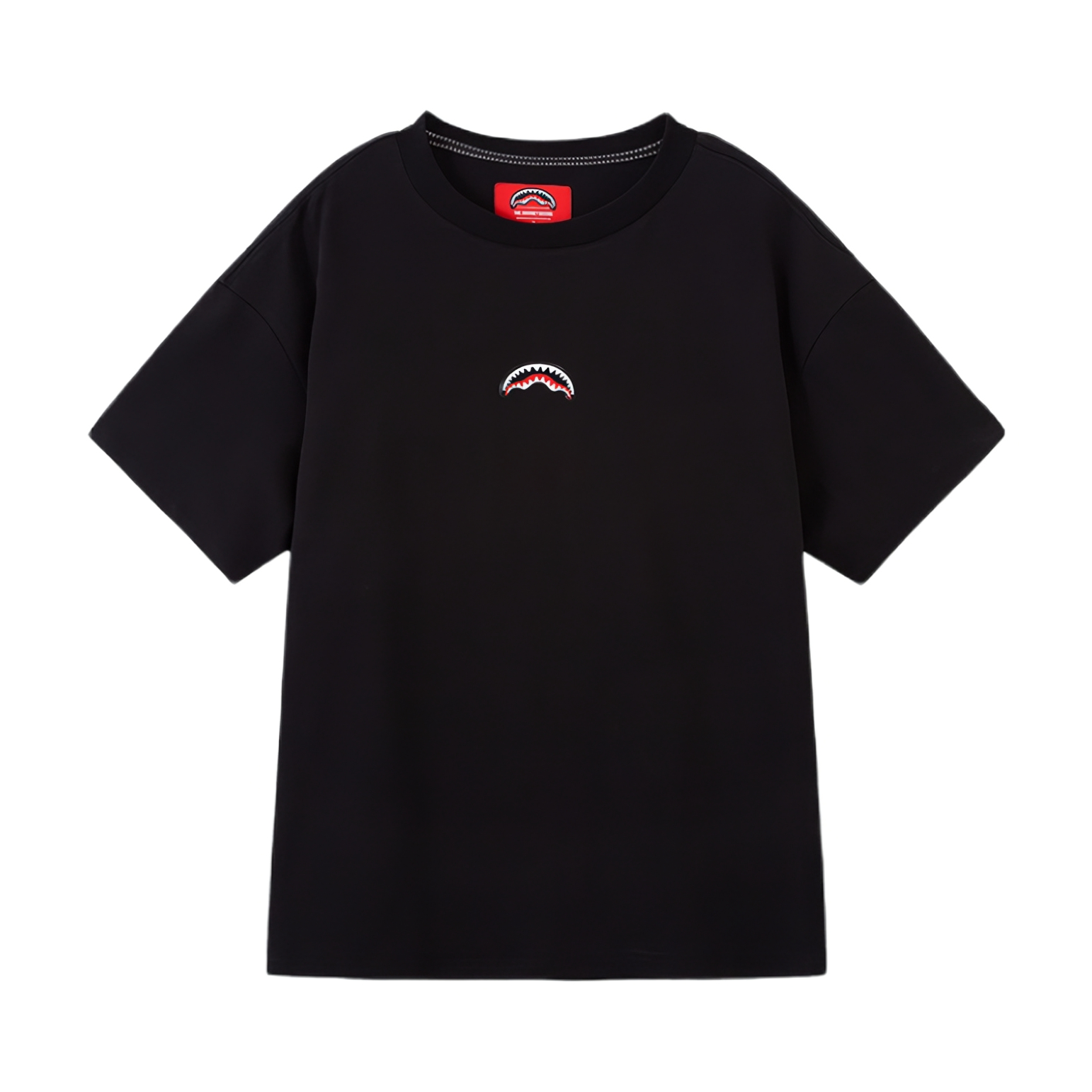 推荐商品：【陈浚铭同款】sprayground 鲨鱼嘴小标印花纯棉圆领套头短袖T恤 W1020206 黑