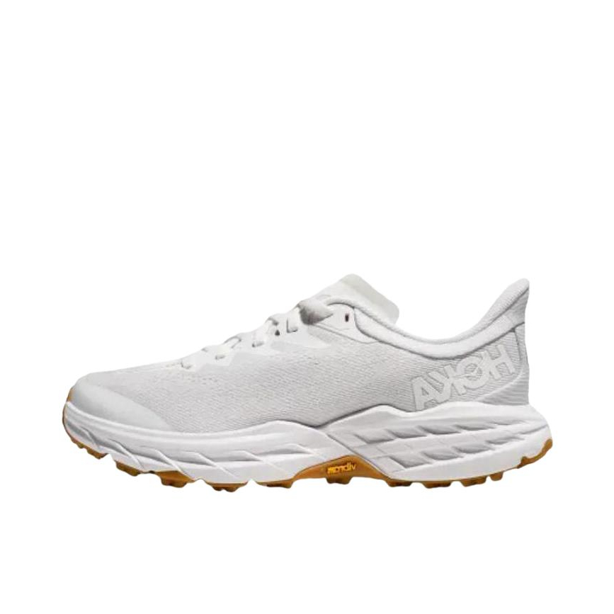 推荐商品：HOKA ONE ONE Speedgoat 5 飞速羚羊5 减震回弹 越野 支撑 网面织物 合成革 跑鞋 男款/白色/云灰色  