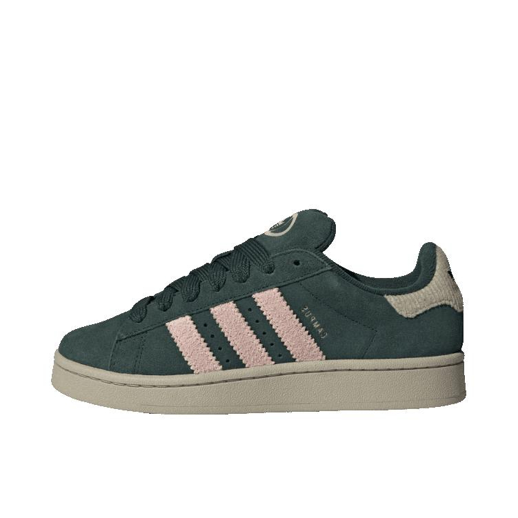推荐商品：adidas Originals Campus 00s 板鞋 面包鞋 复古缓震透气轻便薄底贴合耐穿圆头包裹性平跟支撑 矿物绿/粉色/淡芝麻土灰