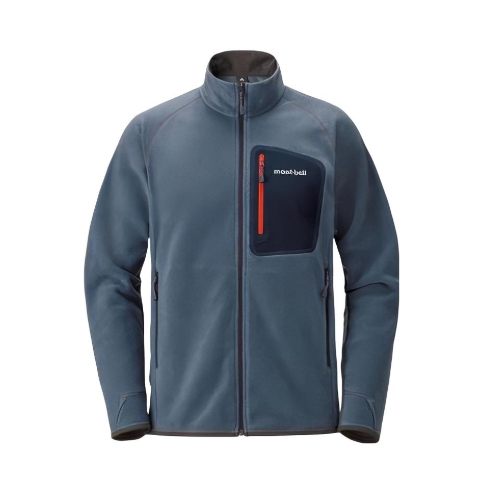 推荐商品：Mont-bell 内胆透气立领拉链长袖CP100抓绒衣 1106591 石板蓝
