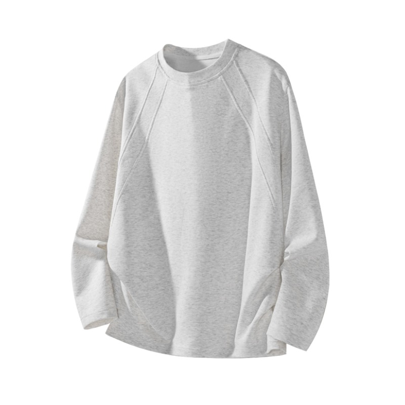 推荐商品：PDKN 美式热销结构款拼接设计长袖华棉打底圆领卫衣 PDKN2303HT25686 白花灰