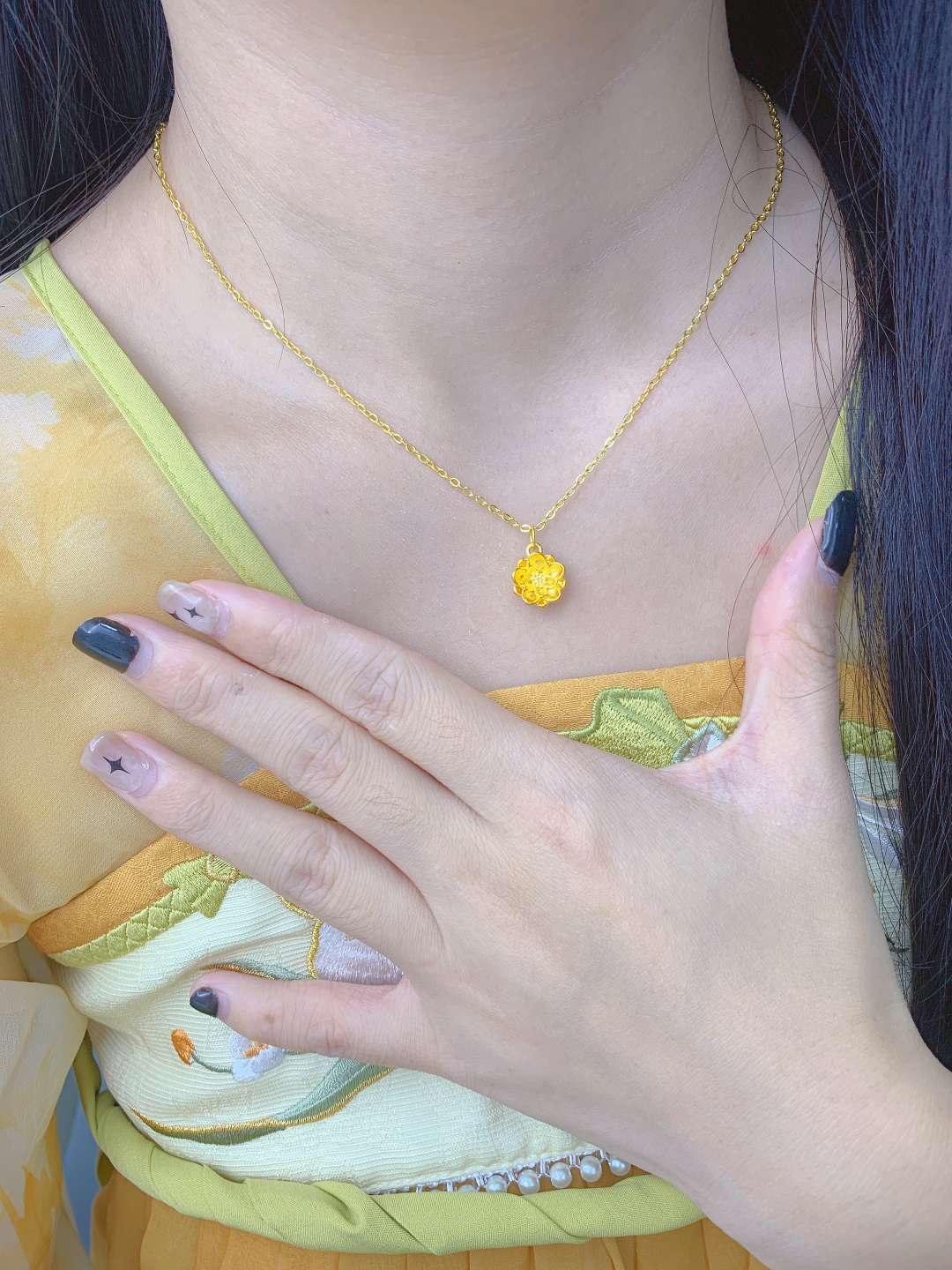 挖到绝美莲花金项链💖