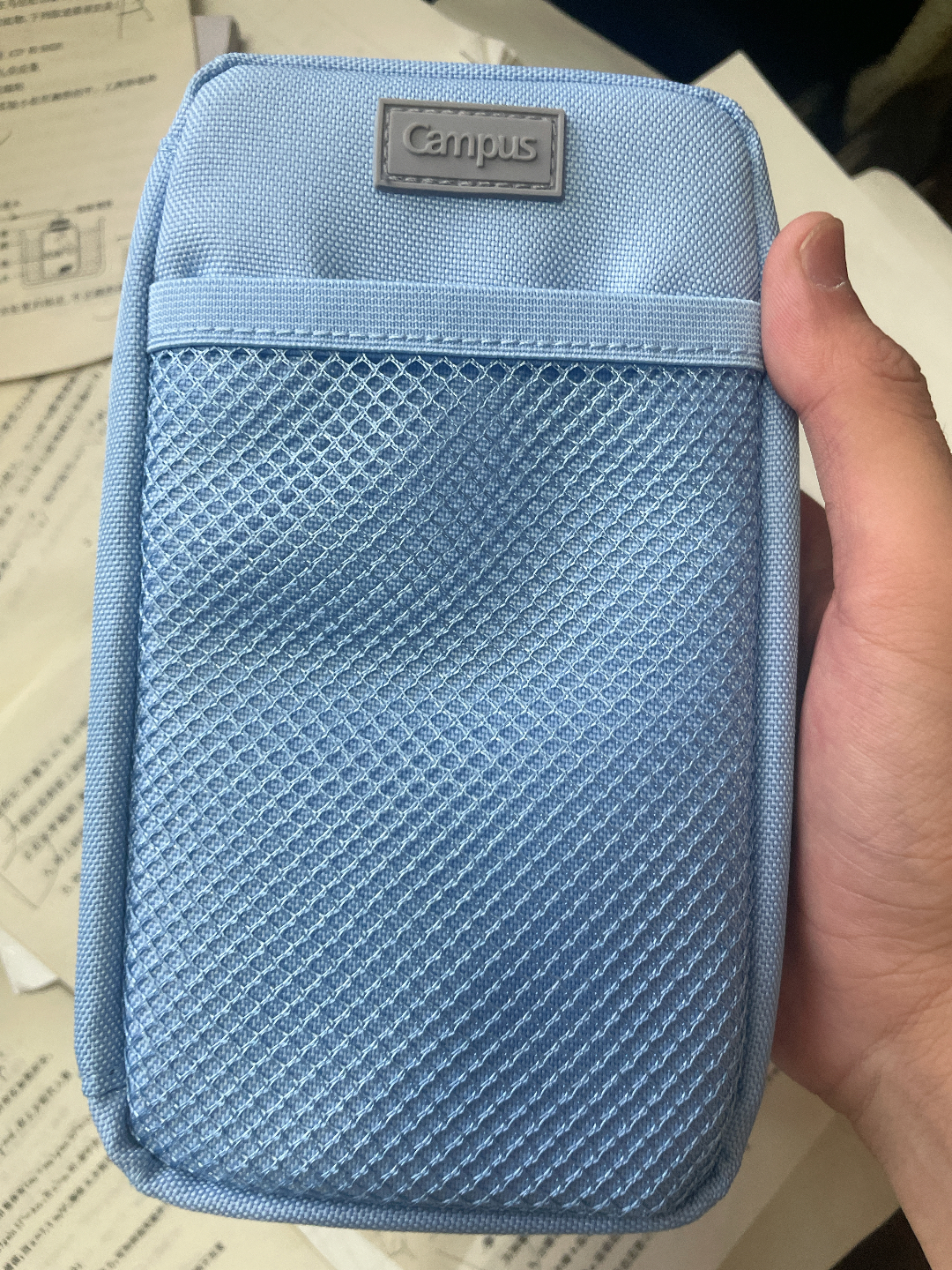 这淡蓝笔袋好能装！上课刚需💯