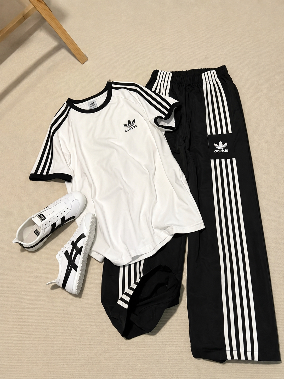 Adidas 三叶草套装｜黑白运动风真的太耐看