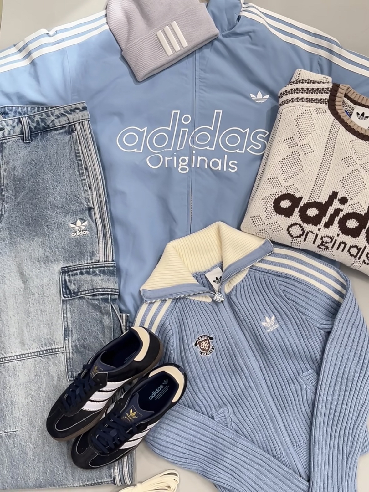 Adidas冬季新品baby蓝色系穿搭～
