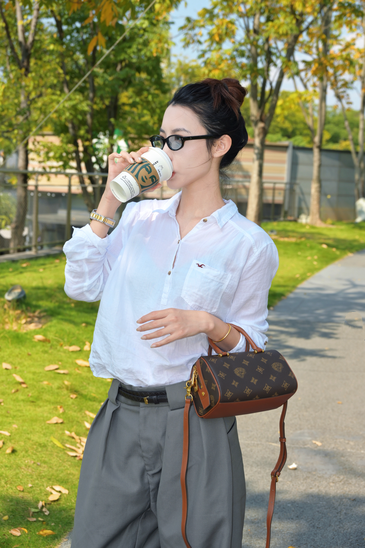 ootd|公园随手拍都是老钱风!