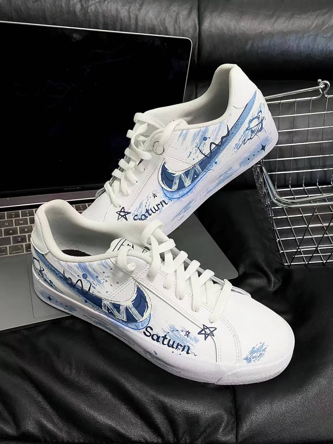 蓝白泼墨感板鞋，戳中我啦💙
