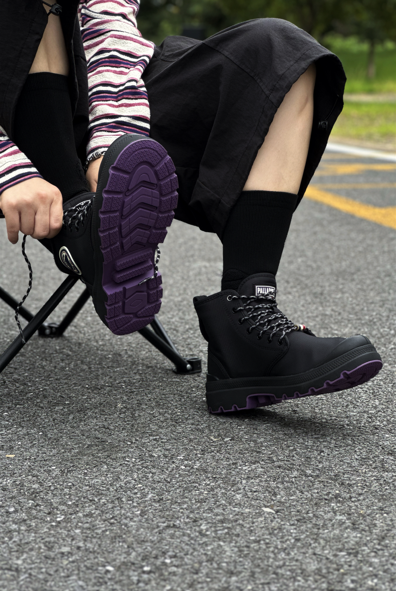 🔺爬山出街都能穿 这双黑紫靴稳得一批❗️